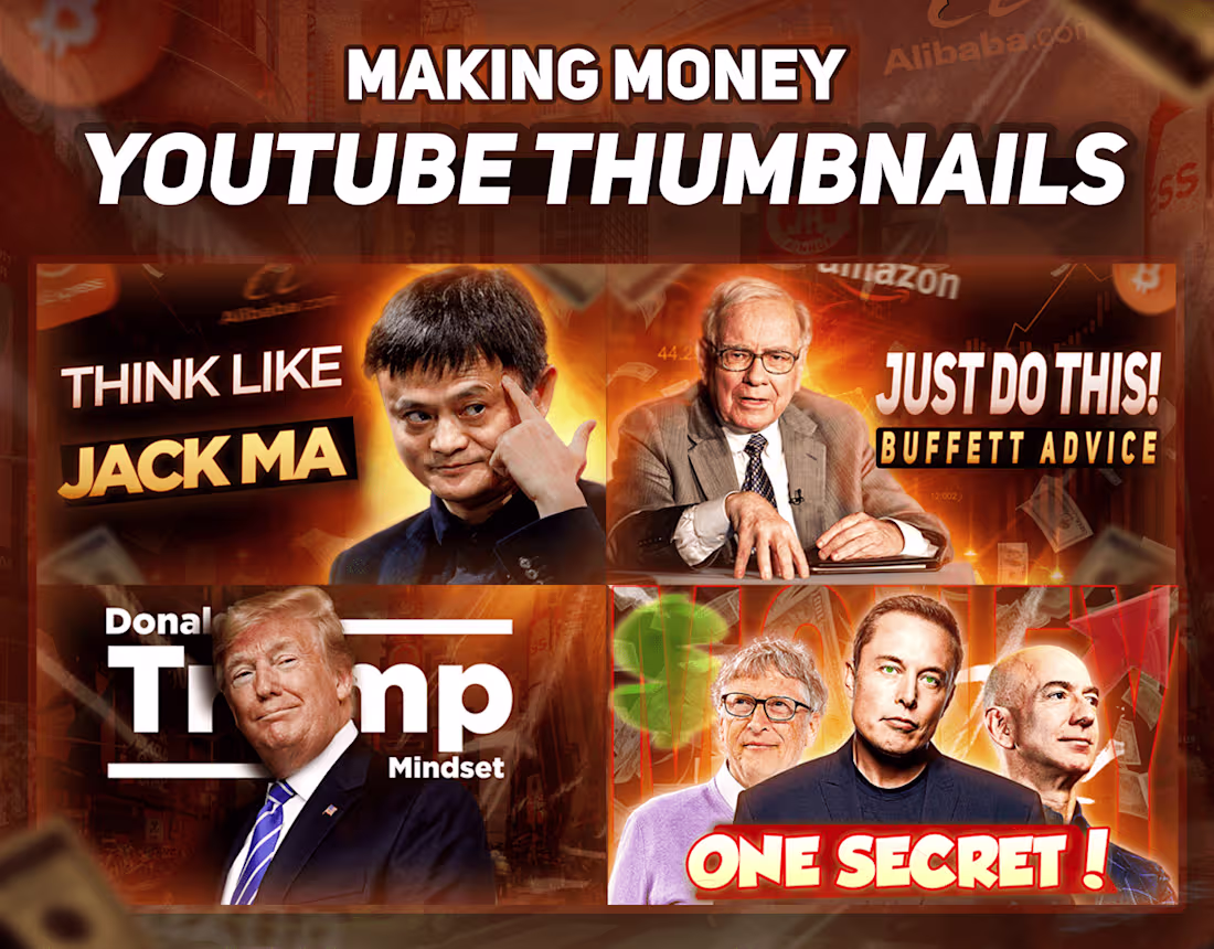 Cover image for Making money YouTube thumbnails on Behance