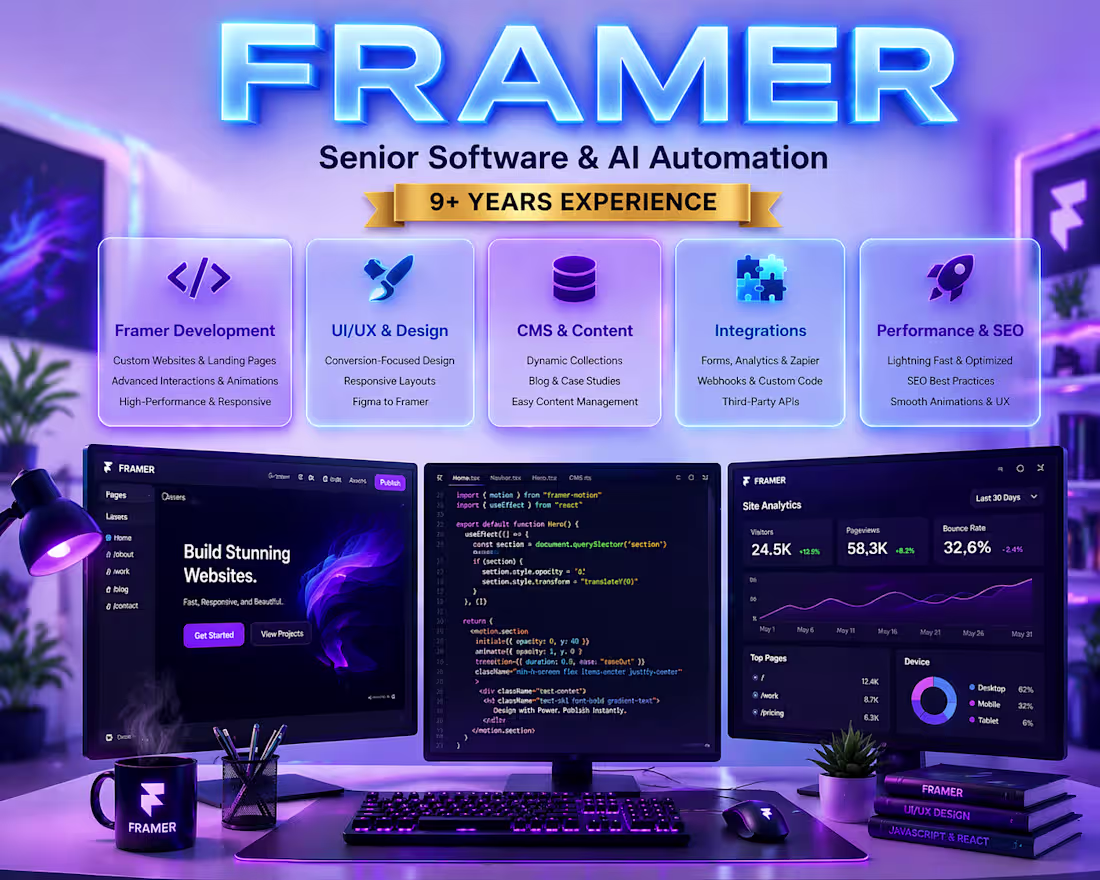 Cover image for Framer Development & Interactive Web Design