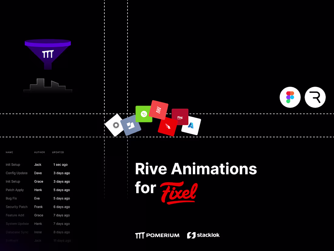 Cover image for Fixel |  Rive Animations for Pomerium & Stacklock