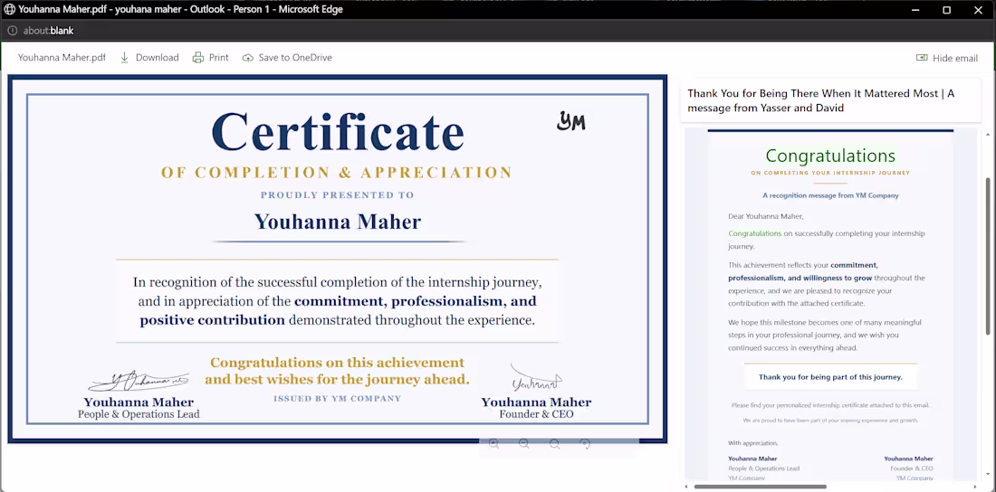Cover image for Automated Internship Certificate Generation System
I