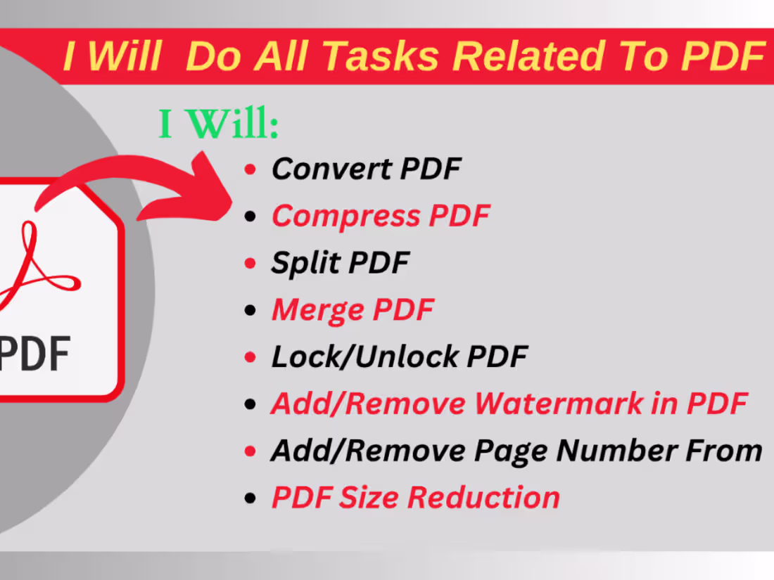Cover image for I will provide all professional services related to PDF