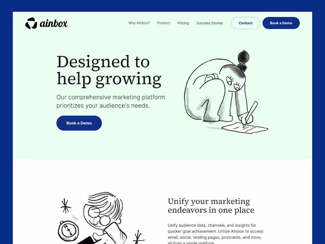Cover image for AInbox — Marketing Landing Page for Framer