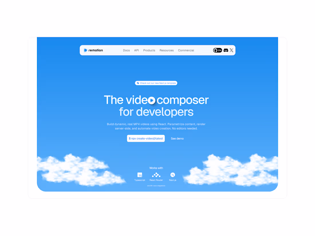 Cover image for Remotion Website Redesign