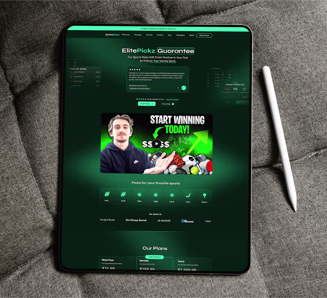 Cover image for ElitePickz Sports Prediction Website