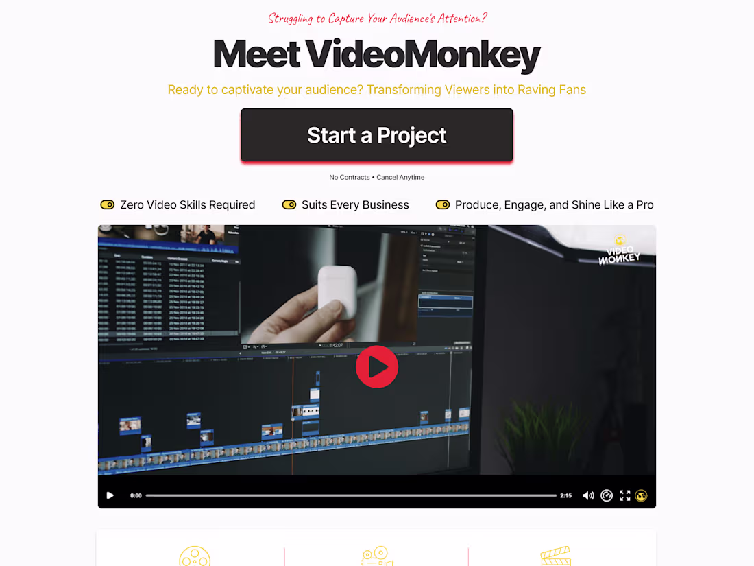 Cover image for Website Design and Brand Identity for a Video Editing Agency