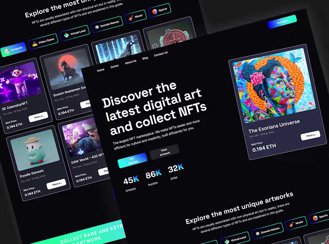 Cover image for NFT Website Landing Page 