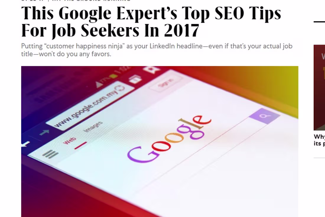 Cover image for Fast Company Article