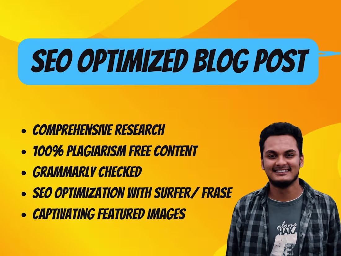 Cover image for I will write SEO optimized article and blog posts that will rank