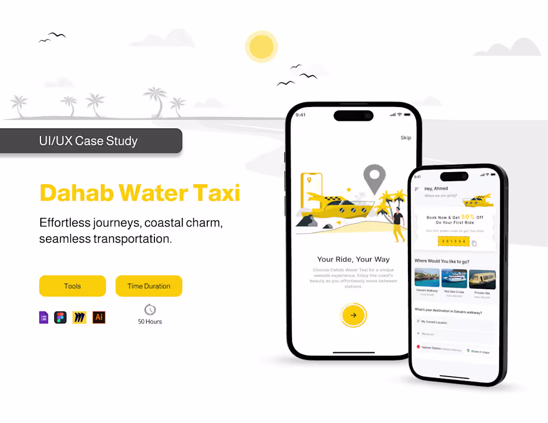 Cover image for Dahab Water Taxi (UI/UX Case Study) :: Behance