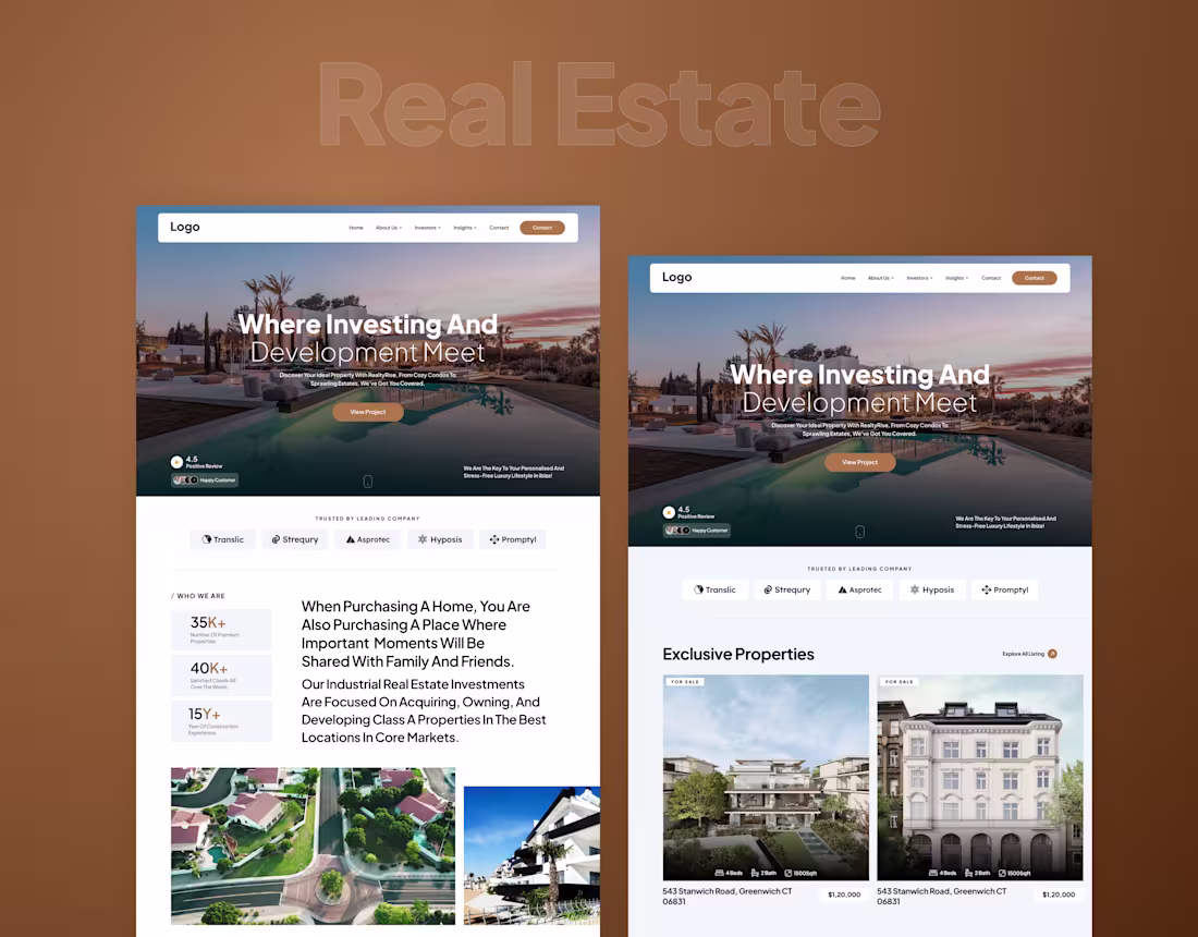 Cover image for Real Estate Website