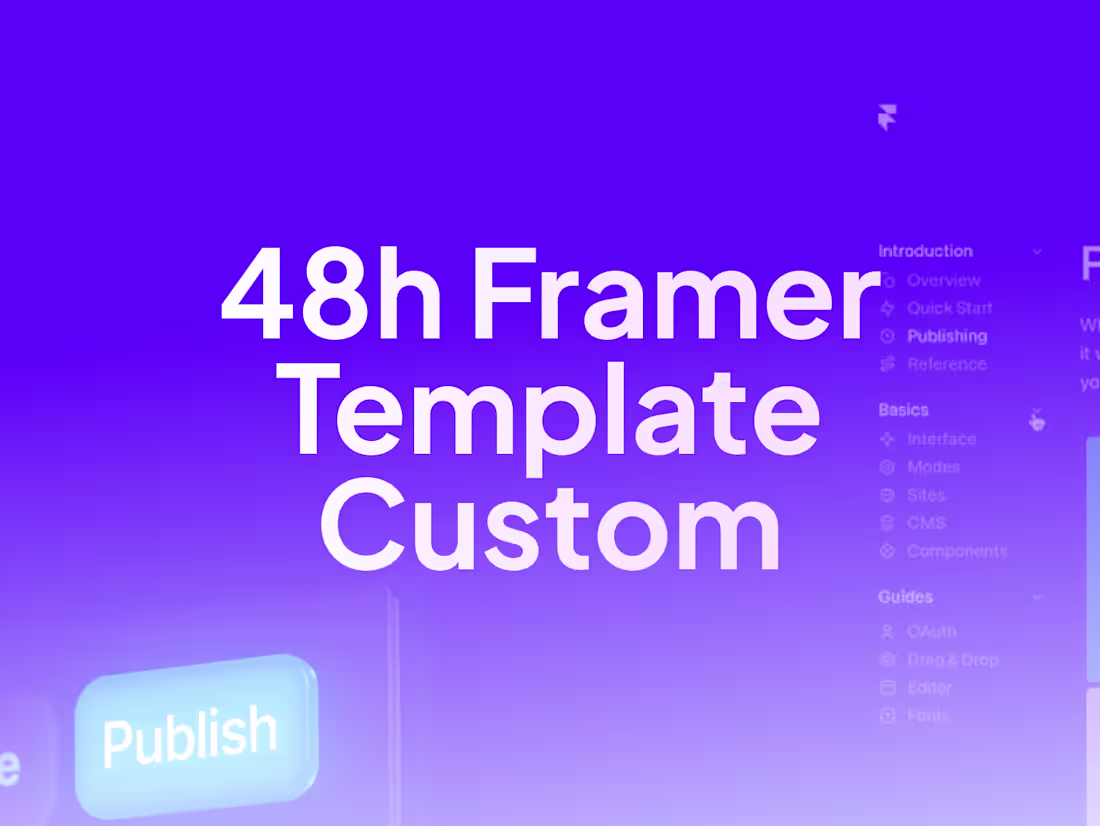 Cover image for 48h Framer Template Custom — Real Design, Real Fast