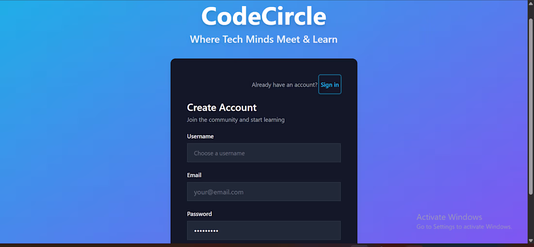 Cover image for CodeCircle is a Social Platform