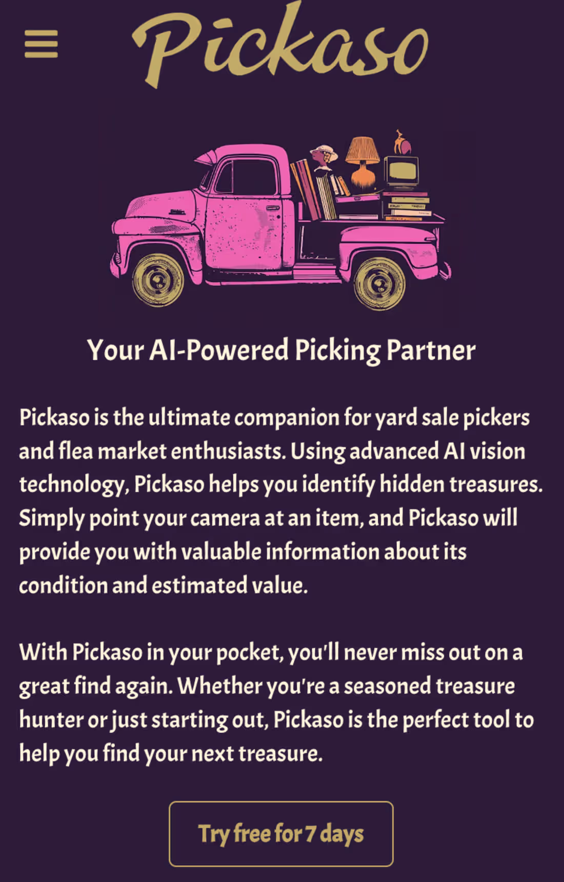 Cover image for Pickaso - AI-Driven Estate Sale Picking Partner