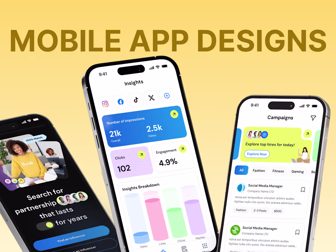 Cover image for I will create app designs, app mockups and UI UX in Figma