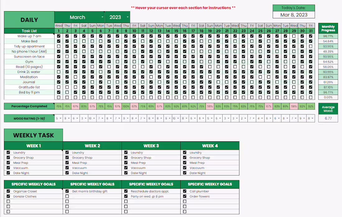 Cover image for Habit Tracker in Googlesheets