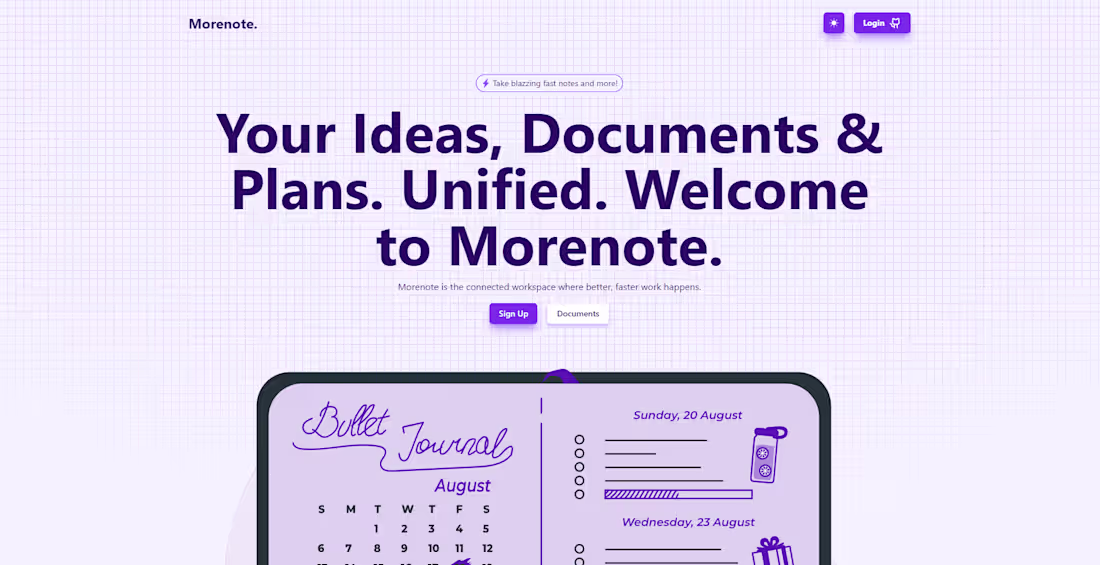 Cover image for Morenote: An extensive note book for Devs