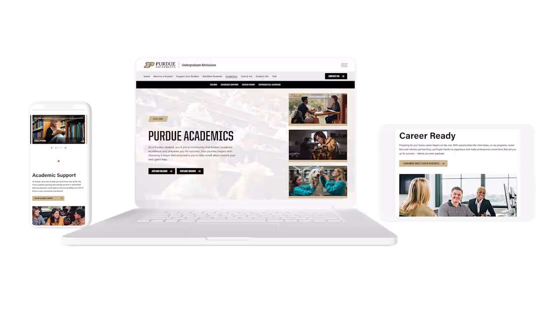 Cover image for Purdue University Admissions Website Redesign
