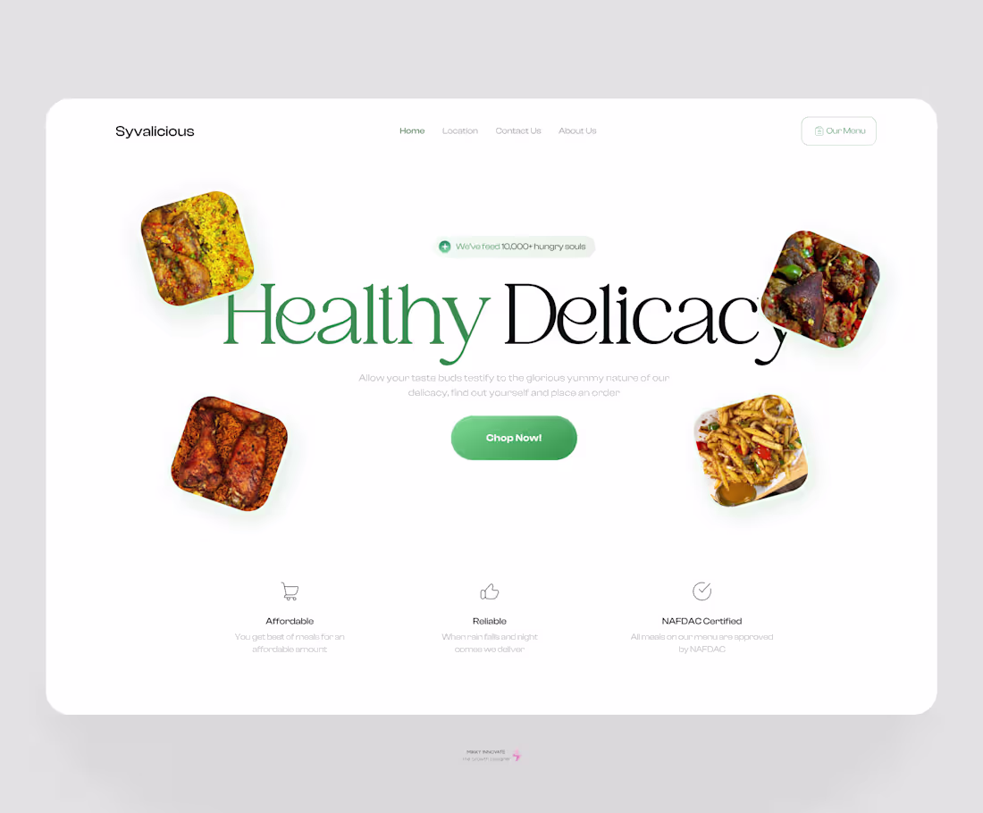 Cover image for Food Ordering Website Hero Design for Syvalicious