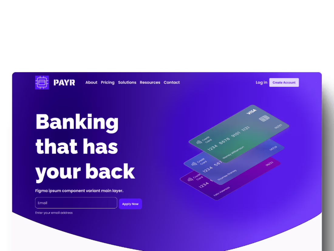 Cover image for Banking UI UX Web Design Landing Page