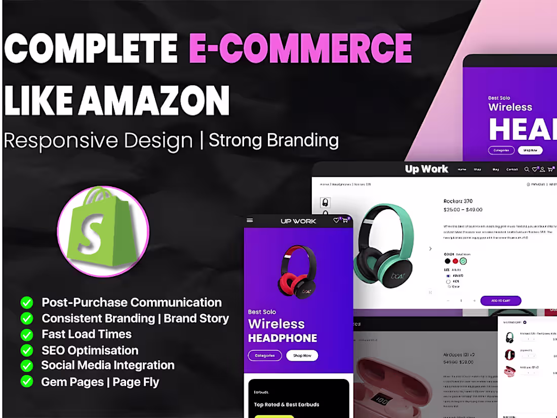 Cover image for Shopify store expert design and redesign services & Marketing.