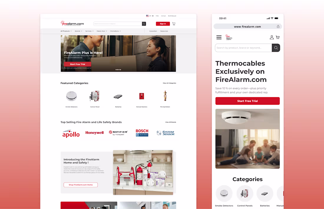 Cover image for FireAlarm.com E-commerce UX Redesign