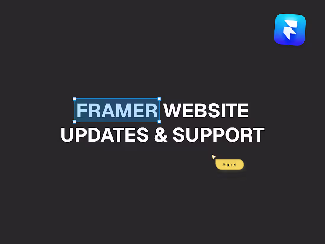 Cover image for Edits to an Existing Framer Website