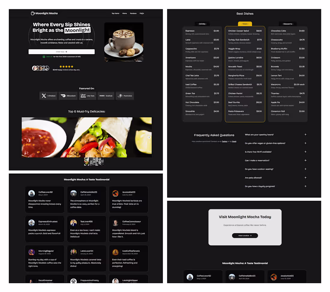 Cover image for Moonlight Mocha - [Landing Page]