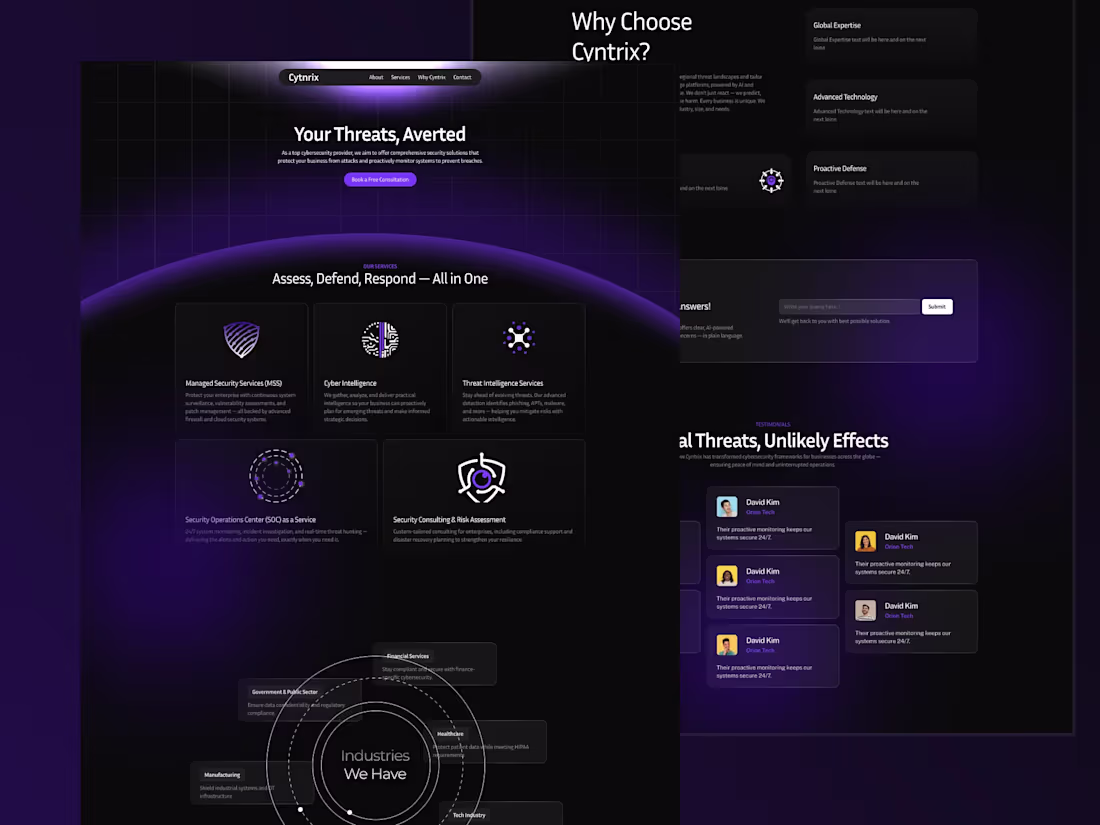 Cover image for Futuristic Cybersecurity Web Design