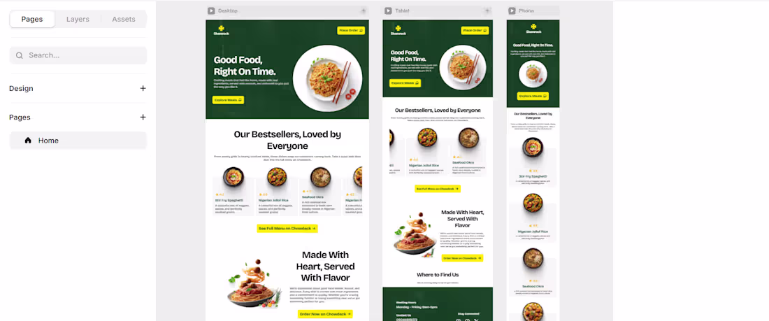 Cover image for Just wrapped up a framer landing page for a client's food bu...