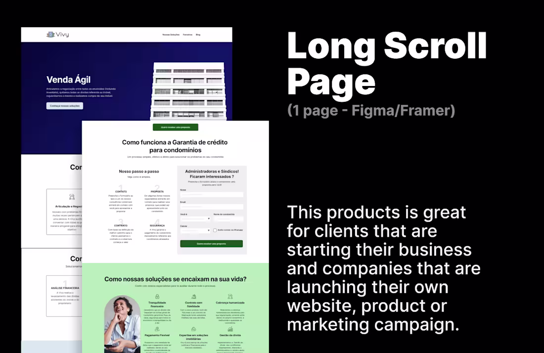 Cover image for Long Scroll Page (1 page - Figma UX/UI/Framer)