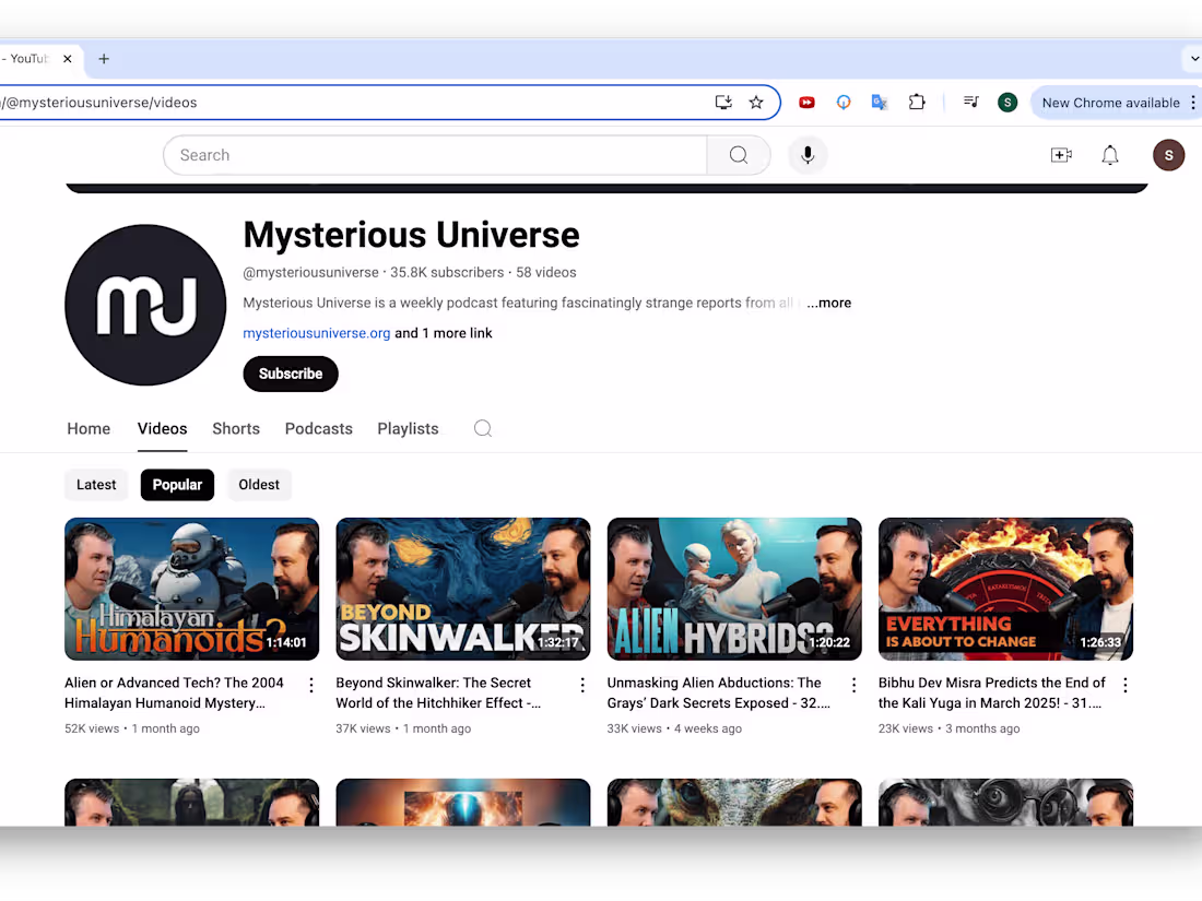 Cover image for Mysterious Universe