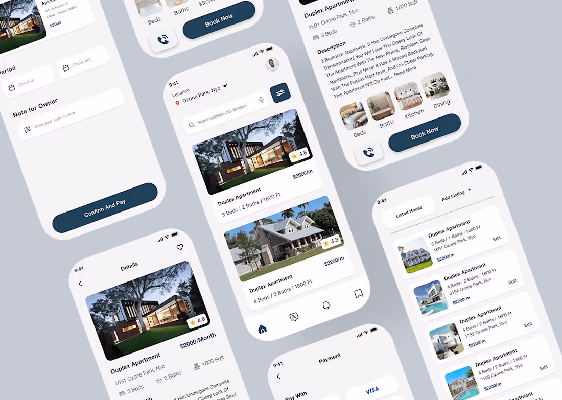 Cover image for Real Estate Mobile App design on Behance