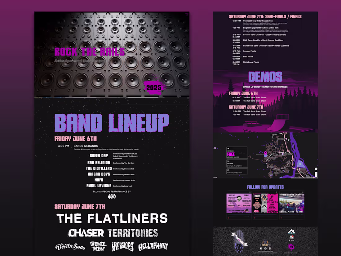 Cover image for Website for Music Festival ✦ Rock the Rails