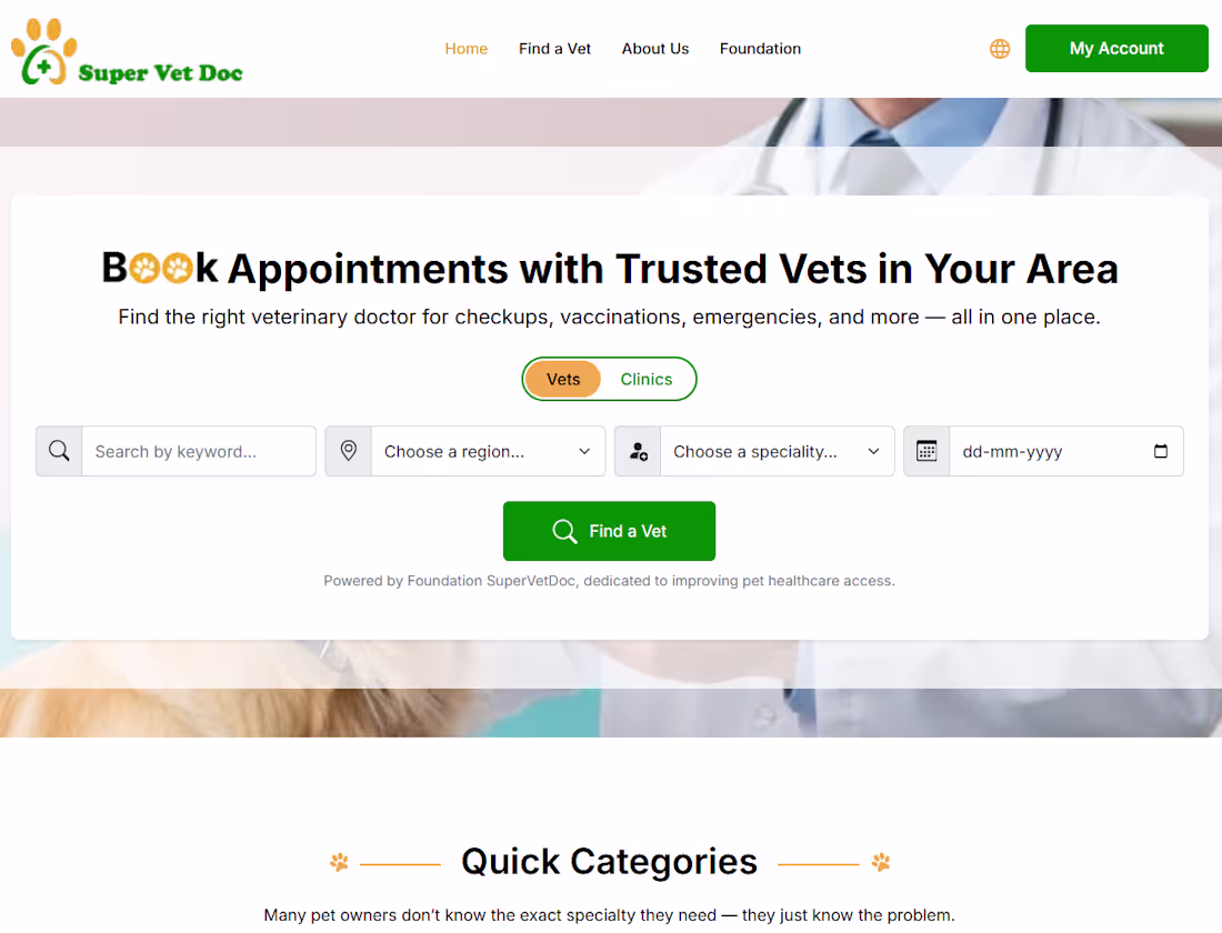 Cover image for Super Vet Doc Platform -