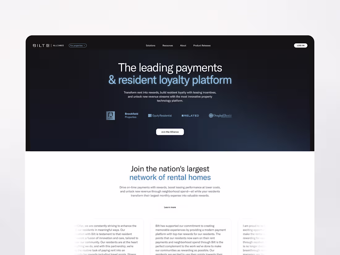 Cover image for Bilt Alliance Program | Design & Framer Development