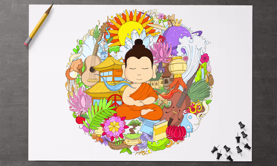 Cover image for The Smiling Buddha Doodle