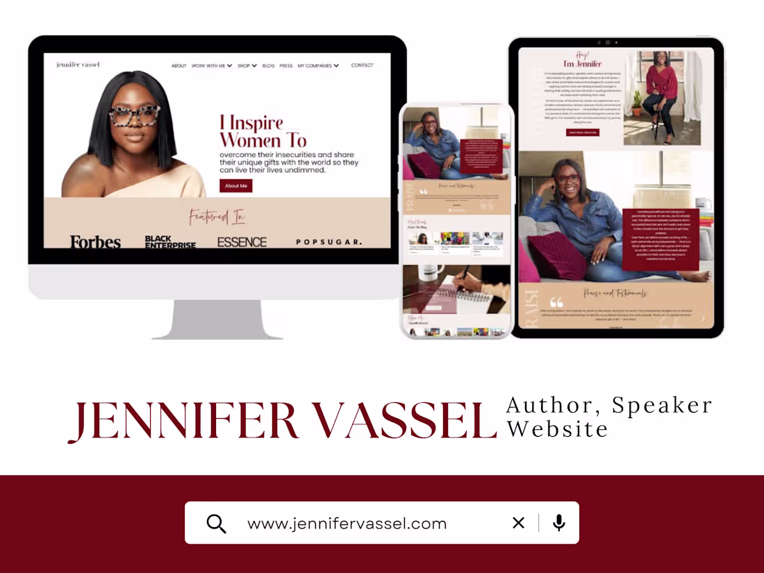 Cover image for Jennifer Vassel – Portfolio (Author & Speaker) Website 