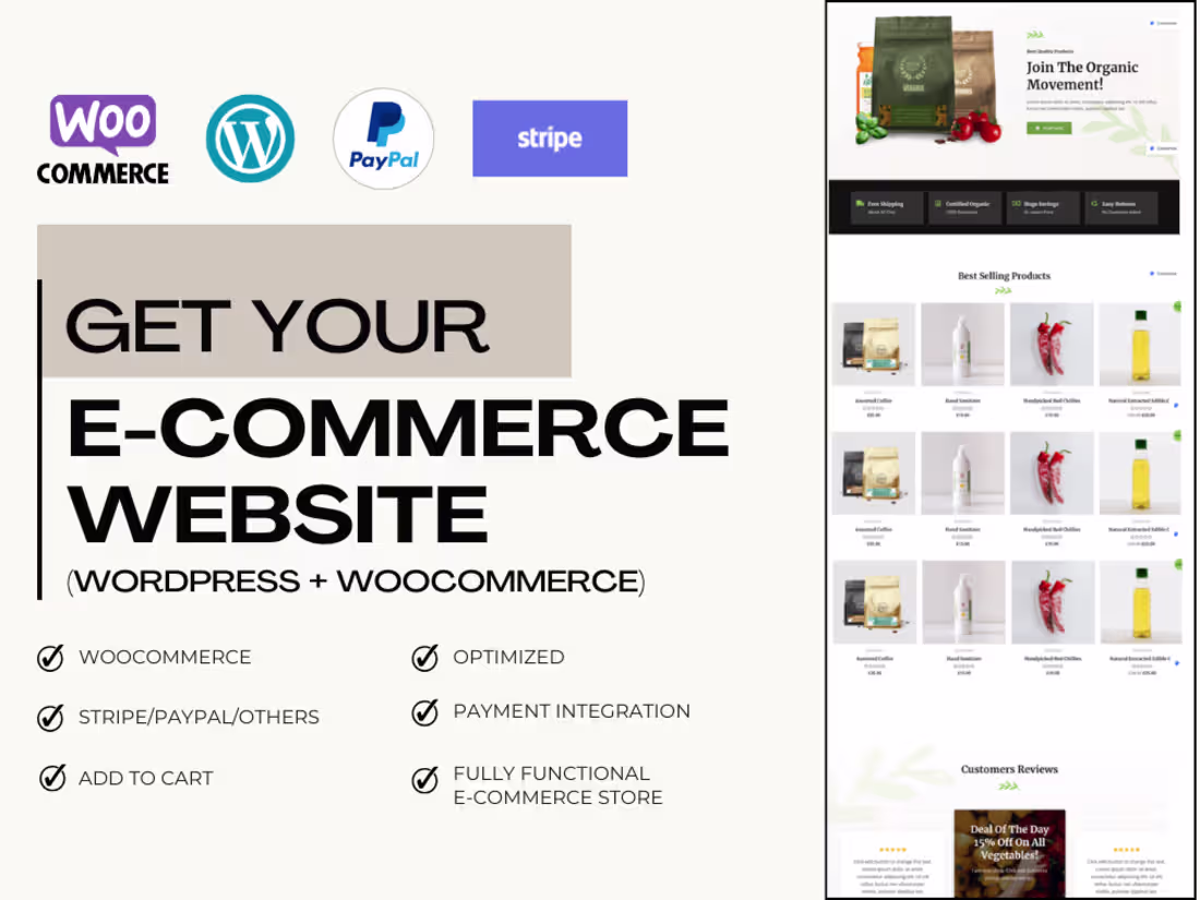 Cover image for WordPress E-Commerce Websites, Design & Development