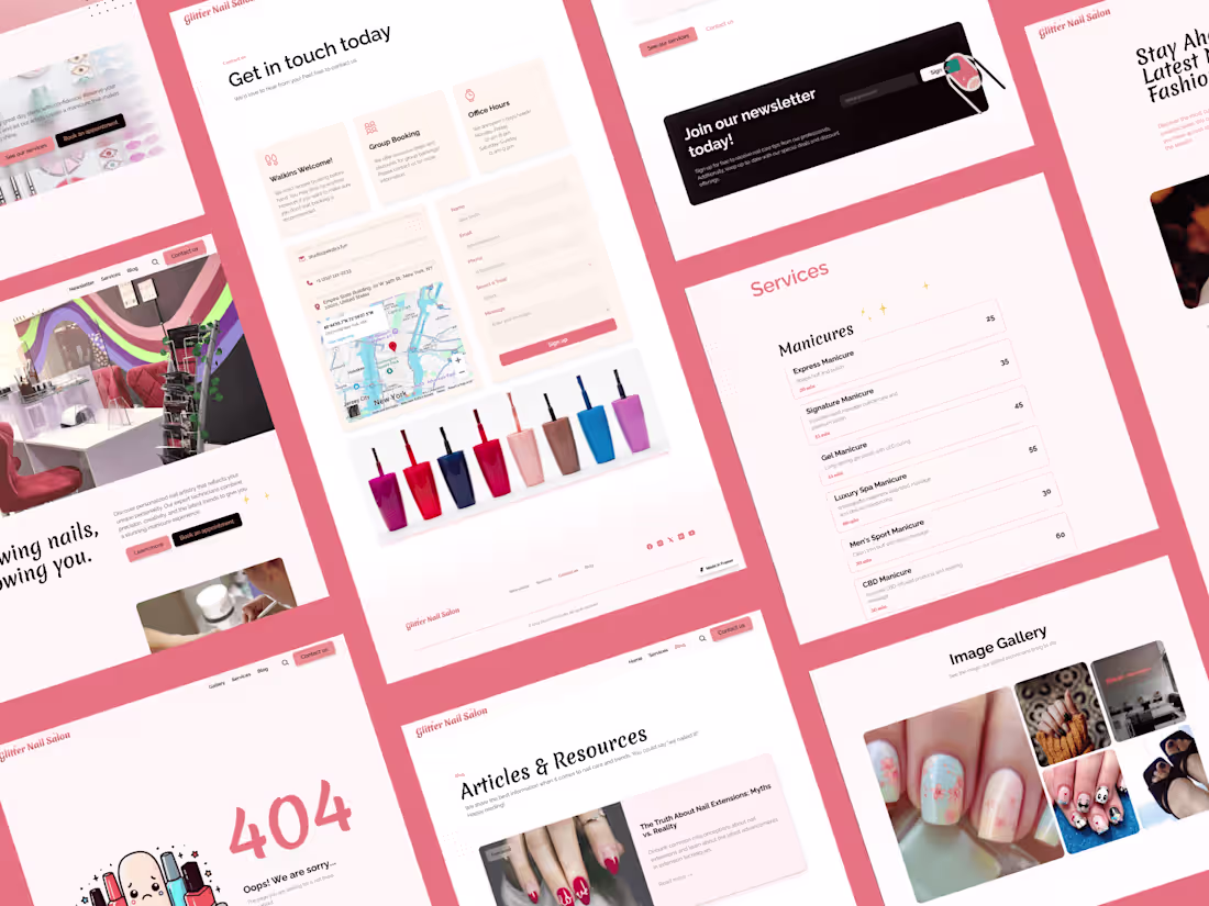 Cover image for Glitter | Nail Salon Framer Website Template