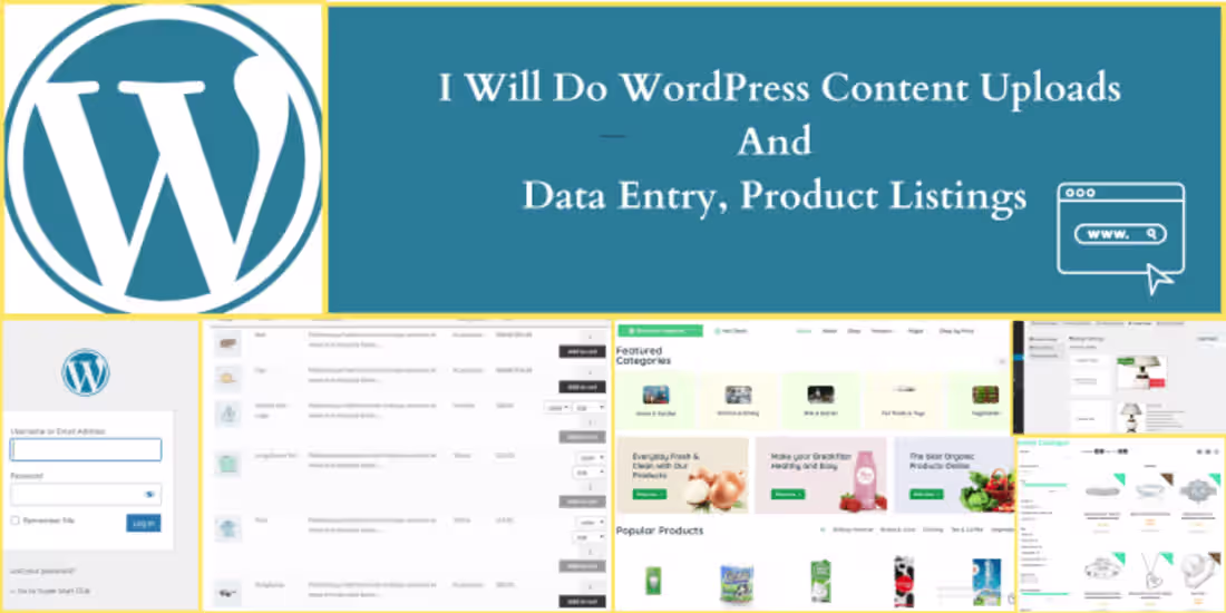 Cover image for I will do wordpress content uploads and data entry, product lis…