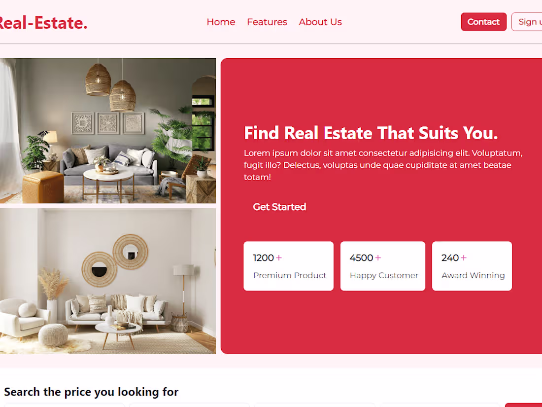 Cover image for Real Estate Listing Website