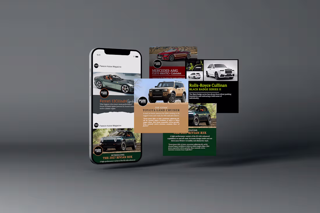 Cover image for Social Media Post Design for Passion Autos Magazine