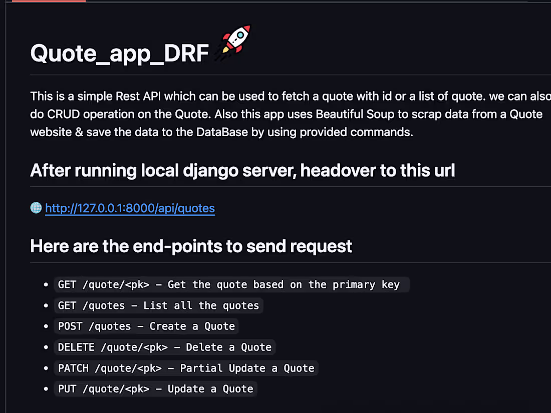 Cover image for Quotes Scrapper & Management API