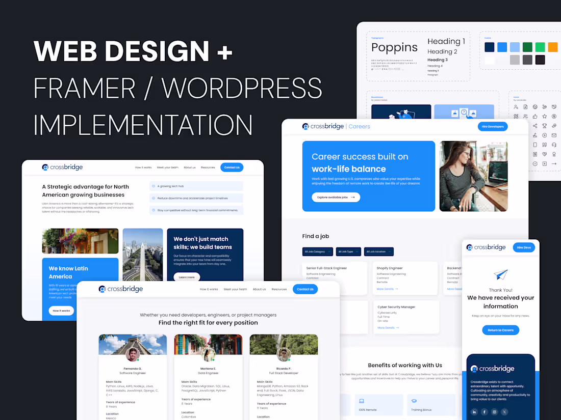 Cover image for Web design + Framer/Wordpress implementation