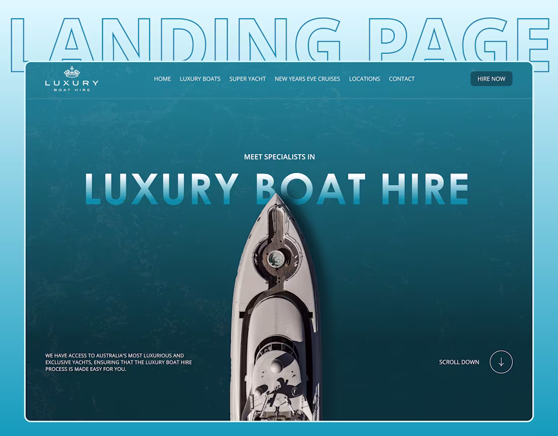 Cover image for Luxury Boat Hire Website Redesign