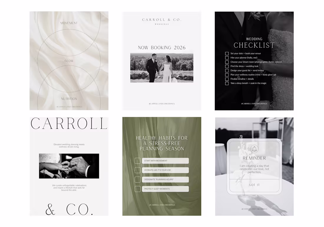 Cover image for Carroll & Co. Weddings | Instagram Management