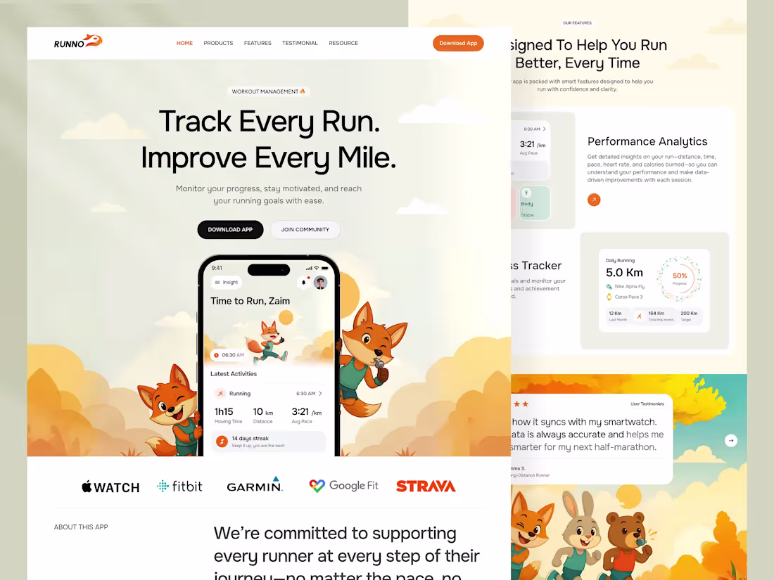 Cover image for Runno - Landing Page