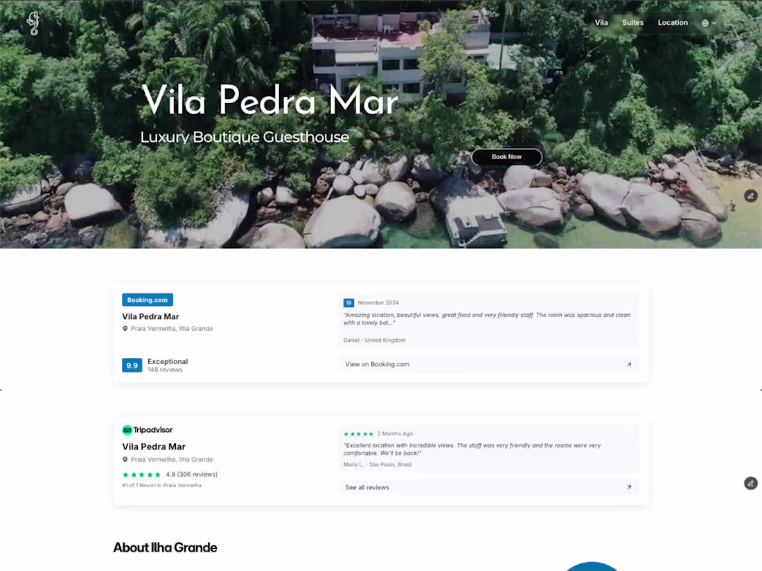Cover image for Website Design and Development for Vila Pedra Mar