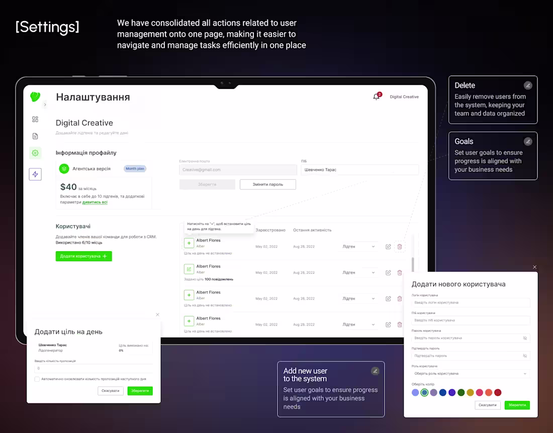 Cover image for CRM MVP for manage interactions | CRM Upwork | Leadgen