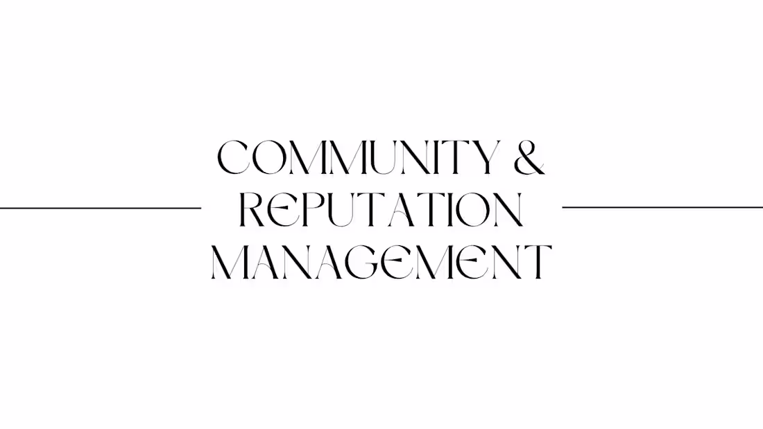 Cover image for Community & Reputation Management